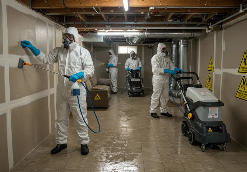 Basement Moisture Removal and Structural Drying process in Porter Heights, TX